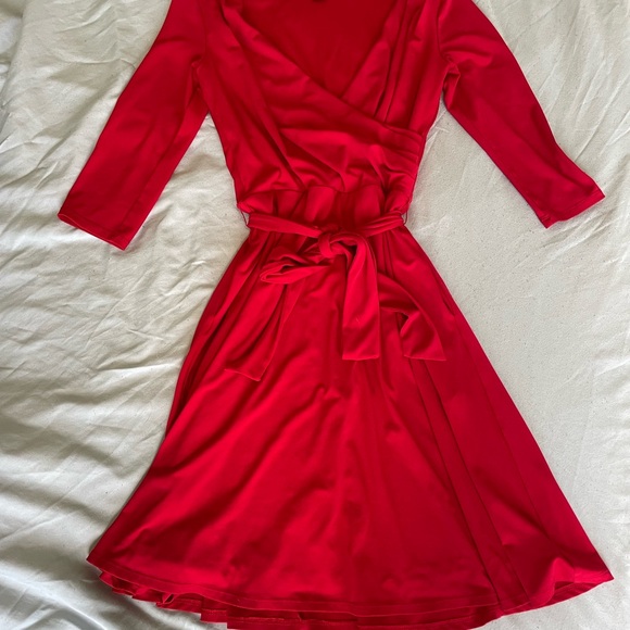 SOLD White House Black Market Timeless Red Wrap Dress - Picture 3 of 7